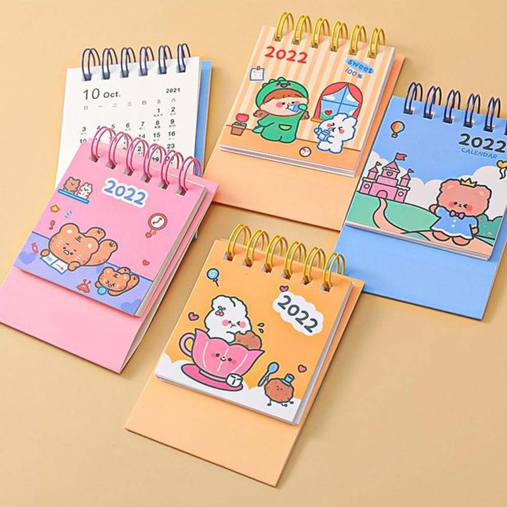 Mini Calendario de Escritorio Creativo con Dibujos Animados para Recordar Cosas