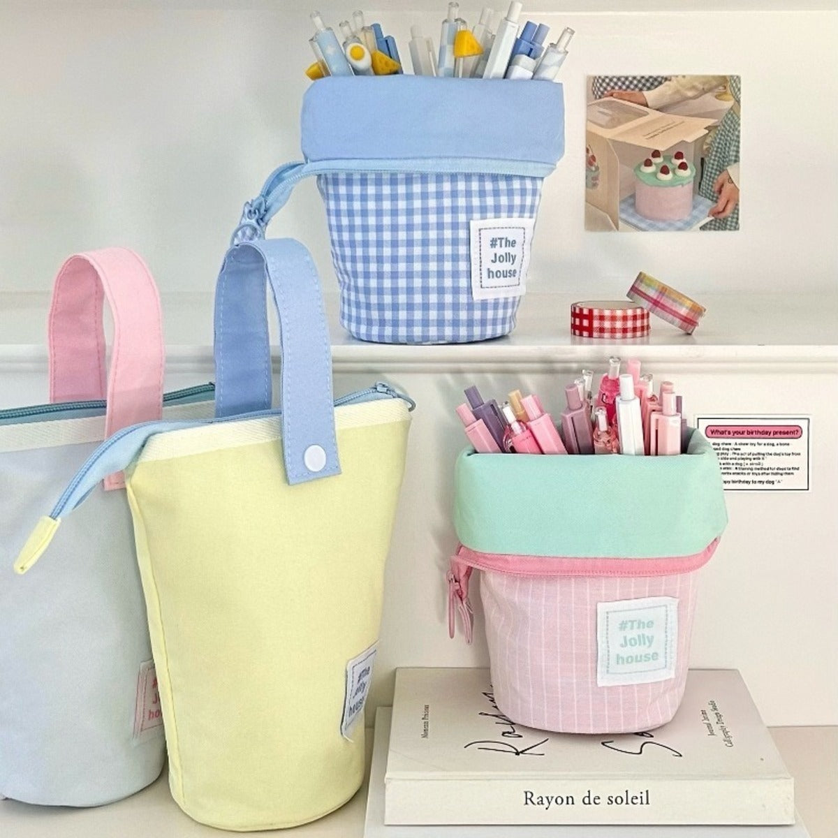 Estuche de lápiz y bolígrafo de pie plegable con compartimentos, bolsa de lápiz de gran capacidad, útiles escolares estéticos para chicas, chicos y adultos.