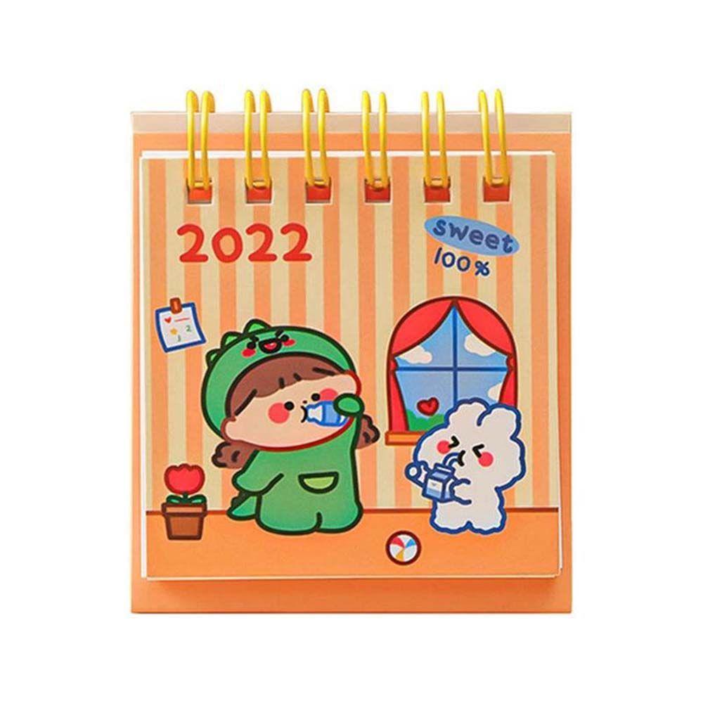 Mini Calendario de Escritorio Creativo con Dibujos Animados para Recordar Cosas