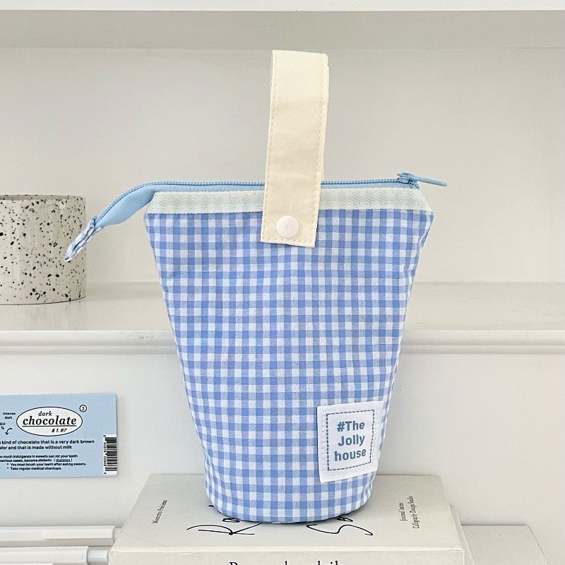 Estuche de lápiz y bolígrafo de pie plegable con compartimentos, bolsa de lápiz de gran capacidad, útiles escolares estéticos para chicas, chicos y adultos.