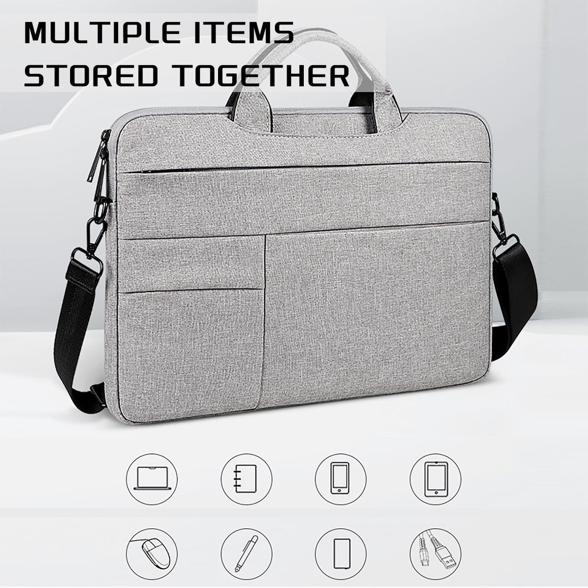 Bolsa para computadora portátil de 13-15.6 pulgadas, maletín para llevar computadora con correa para el hombro, bolsa para computadora portátil de negocios, ocio o escuela